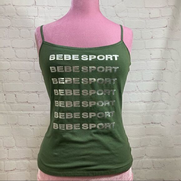 bebe Tops - BEBE SPORT green spaghetti strap tank top Large. Great condition